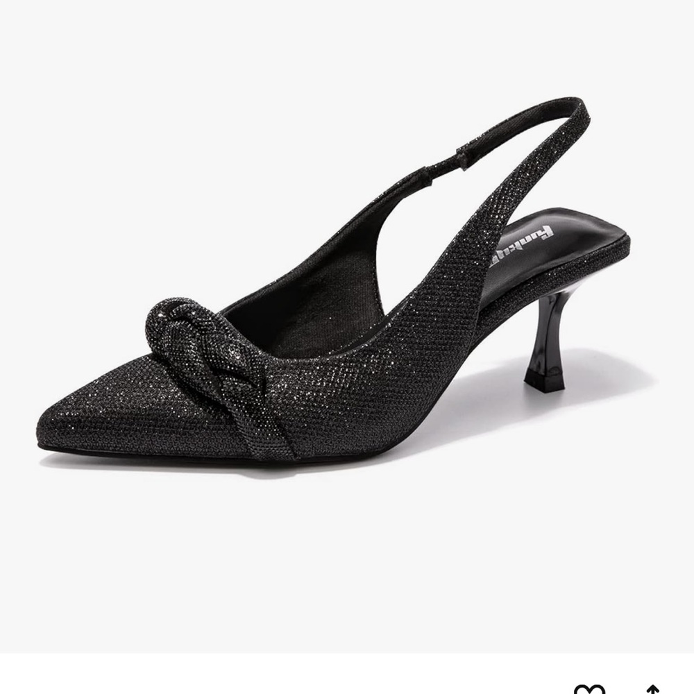 FUNKYMONKEY Women's Slingback Pumps Wedding Party Shoes Size 9 glitter black